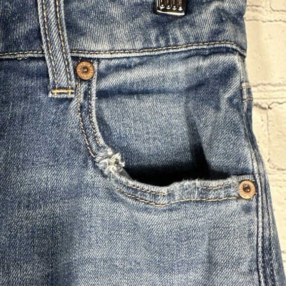 American Eagle Jeans Womens 4 Super High-Rise Baggy Wide Leg Blue Denim Stretch - Picture 4 of 13